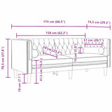 Sofa Black 174 x 74.5 x 70.5 cm Velvet 42013021
