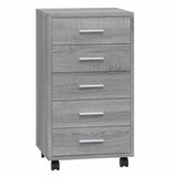 Drawer Cabinet with Castors Grey Sonoma Engineered Wood 342675