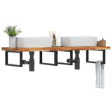 Basin Shelf Wall Mounted Steel and Solid Wood Acacia 3302861