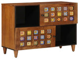 Sideboard with Storage Walnut 80 x 33 x 75 cm Solid Mango Wood 4018251
