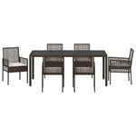 Garden Dining Set 7 pcs Brown Poly rattan 3334867
