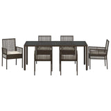 Garden Dining Set 7 pcs Brown Poly rattan 3334867