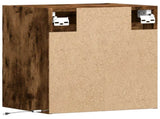 Wall-mounted Bedside Cabinets with LED Lights 2 pcs Smoked Oak 3307970