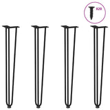 hairpin legs for console tables for Console Table 4 pcs Black 72 cm Solid Steel 4012444