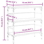 ZNTS Console Table Sonoma Oak 75x32x75 cm Engineered Wood 839054