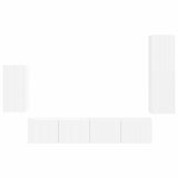 TV Cabinet Set Wall-mounted 4 pcs White Engineered Wood 3409006