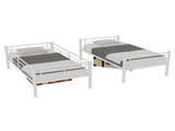 White reinforced metal bunk bed with iron art on top and bottom, dormitory/children's room double W3987P434160