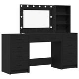 Dressing Table with Drawer 3 pcs Black Oak Engineered Wood 3334210
