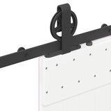 Sliding Door Hardware Kit 183 cm Steel Black 4009728
