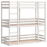 Triple Bunk Bed without Mattress White 75x190 cm Small Single Solid Wood Pine 3284261
