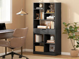 Tall Bookshelf with Drawer, Freestanding Bookcase for Bedroom, Living Room, Home Office, Black T3398P423533