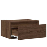 ZNTS Wall-mounted Bedside Cabinets with LED Lights 2 pcs Brown Oak 860224