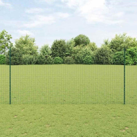Fence Posts Green 44 pcs Green Metal 3335925