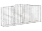 Arched Gabion Baskets 9 pcs 300x50x160/180 cm Galvanised Iron 3146762