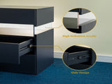 LED Nightstands Acrylic Board LED Bedside Tables for End Table with 3 Drawer Dresser for T3272P287614