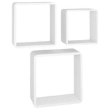 Wall Cube Shelves 3 pcs White MDF 323952