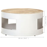 Coffee Table White 68x68x36 cm Solid Mango Wood 321932
