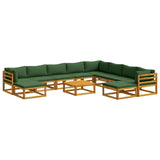 Sofa Set 11 pcs Natural Solid Acacia Wood 3417262
