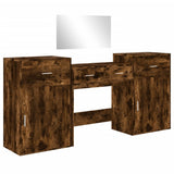 4 Piece Dressing Table Set Smoked Oak Engineered Wood 3276529