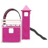 Bunk Bed without Mattress with Slide and Curtains Pink 90x200 cm 3284166