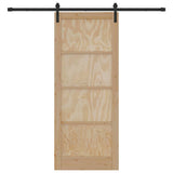 Sliding Door Brown 86 x 211 cm Solid Pine Wood 3333316