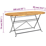 7 Piece Folding Outdoor Dining Set Solid Acacia Wood 3058157