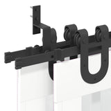 Sliding Door Hardware Kit 200 cm Steel Black 3295734