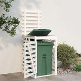 Wheelie Bin Storage White 84x90x128.5 cm Solid Wood Pine 825101