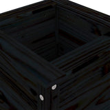 Garden Planter Black 40x40x78 cm Solid Wood Pine 825279