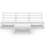 4 Piece Garden Lounge Set White Solid Wood Pine 3075305