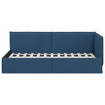 Corner Bed Frame with Headboard Blue 90 x 200 cm Fabric 42016470