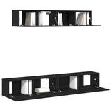 TV Cabinet Set 4 pcs Black Oak Engineered Wood 3333057