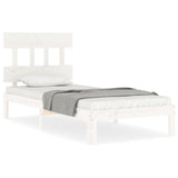 Bed Frame without Mattress White 100x200 cm Solid Wood Pine 3193587