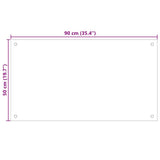 Kitchen Backsplash 2 pcs Transparent 90 x 50 cm Tempered Glass 3415429