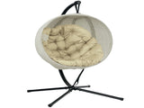 Hanging Egg Chair Outdoor Indoor Garden Swing Chair with Folding Basket, Garden Hanging Chair with T3398P328506
