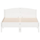 Bed Frame without Mattress White 135x190 cm Double Solid Wood Pine 842607