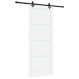Sliding Door White and Black 93 x 232 cm Solid Pine Wood 3333519