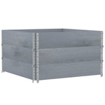 ZNTS Garden Planter Grey 100x100 cm Solid Wood Pine 3295433