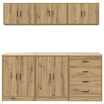 ZNTS Garage Cabinets 6 pcs Artisan Oak Engineered Wood 3328349