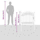 Fence Gate with Spikes Grey 100 x 100 cm Powder-coated steel 42008987