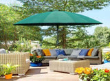 2.5m Shanghai Garden Parasol Umbrella with Crank & Tilt, Adjustable Outdoor Sun Shade, Green T3398P320082