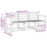 Outdoor Sofa Set 3 pcs Natural Solid Acacia Wood 3384950