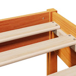 ZNTS Bed Frame without Mattress Wax Brown 100x200 cm Solid Wood Pine 3323316