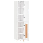 Highboard White 34.5x34x180 cm Engineered Wood 3199097