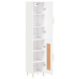 Highboard White 34.5x34x180 cm Engineered Wood 3199097