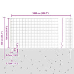 Fence with Posts Green 1 x 10 m Steel 3335999