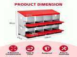 108cm x 53cm x 80cm 8-Compartment Chicken Nesting Box, Galvanized Steel Rollaway Egg Laying Box with W5718P498292