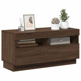 TV Cabinet with LED Lights Brown Oak 80x35x40 cm 815725