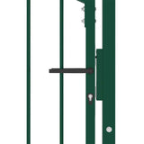 Fence Gate EMMEN with Spikes Steel 104x147 cm Green 146397