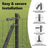 Fence Post with Concrete Base 52 pcs Grey Powder-Coated Steel 3350248